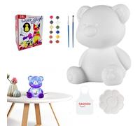 Modelo de pintura de oso fluido, pinta tu propio kit de lámpara de oso creativo, kit de pintura en blanco para decoración del hogar, pintura artística de oso, adecuado para regalos de Navidad para
