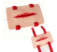 Modelo de práctica de heridas de simulación de trauma portátil realista con hernia y control de sangrado, modelo de simulación de lesiones de silicona para ejercicios de primeros auxilios