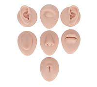 Modelo de práctica de perforación de cuerpo de Grcfumo, simulación de la nariz del oído en la nariz y el modelo del botón del vientre, las pantallas del cuerpo del modelo suave (Color de piel mediana)