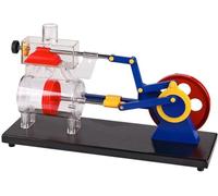 Modelo De Principio Motor Vapor Doble Empuje, Demostrador Movimiento Pistón Cilindro Transparente, Experimental Enseñanza Reglas Trabajo