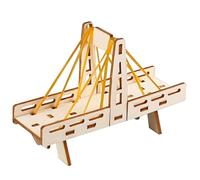 Modelo de puente de madera Montaje práctico Juguete educativo Herramienta de enseñanza de física para estudiantes Aprender principios de ingeniería Modelo de puente colgante de madera Juguete de de