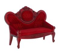 Modelo de Sala de Estar Retro habitación Mini casa viviendo hogar Miniatura Muñeca pequeño Muebles diminutos diminuto sofá Decorativo Accesorio de Mini Muebles Rojo