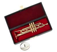 Modelo de saxofón en miniatura coleccionable de latón chapado en oro con acabado de escritorio, arte para niños y adultos, músicos, exquisita artesanía, trompeta