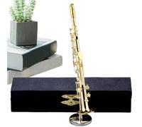 Modelo De Saxofón - Figuritas De Colección De Saxofón | Instrumento Musical De Latón Con Soporte Y Estuche Para Decoración Del Hogar Accesorios Para Casas De Muñecas Adultos Niños