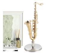 Modelo De Saxofón | Miniatura Musical De Latón,Instrumento Musical De Latón Coleccionable para Adultos Y Niños, Decoración, Accesorios para Casa De Muñecas Y Navidad