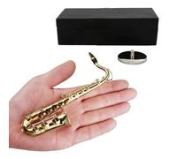 Modelo de saxofón Tenors para decoración de escritorio en miniatura con soporte y estuche, accesorio para escena musical, modelo tenor