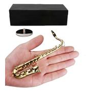 Modelo de saxofón Tenors para decoración de escritorio en miniatura con soporte y estuche, accesorio de escena musical para músicos en miniatura con soporte y funda