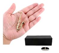 Modelo de saxofón Tenors para decoración de escritorio, saxofón en miniatura con soporte y estuche, accesorio de escena musical para músicos, saxofón en miniatura con soporte y funda