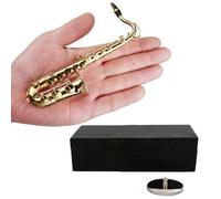 Modelo de saxofón Tenors para decoración de escritorio, saxofón en miniatura con soporte y estuche, accesorios de escena musical para músicos, accesorios para casa de muñecas