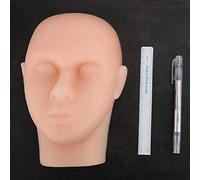 Modelo de sutura facial realista en silicona suave, ideal para entrenamiento quirúrgico y estético, con textura cutánea precisa y diseño ergonómico para práctica de puntos y cejas