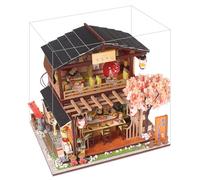 Modelo de Taller de Sushi de Bricolaje, Kit de casa de Bricolaje en Miniatura de muñeca Creatividad de Madera de Madera Juguetes de Molde de Montaje japonés Sala Creativa con