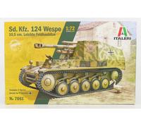 MODELO DE TANQUE ESTÁTICO ITALERI TANQUE SD.KFZ 124 WESPE MILITAR 1945 1/72
