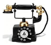 Modelo De Teléfono Decorativo Retro,Accesorios De Teléfono Antiguos Decoración De Pared De Teléfono,Decoración De Estatua De Decoración De Teléfono Giratorio Vintage De Resina(Oro)