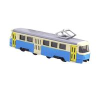 AWHAO Modelo de tranvía clásico Modelo de Auto de Transporte 1/90 Propiedad de fotografía con vehículos de luz y música Juguete, Azul