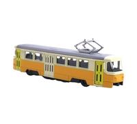 AWHAO Modelo de tranvía clásico Modelo de Auto de Transporte 1/90 Propiedad de fotografía con vehículos de luz y música Juguete, Amarillo