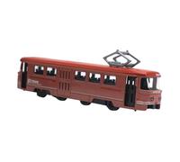 AWHAO Modelo de tranvía clásico Modelo de Auto de Transporte 1/90 Propiedad de fotografía con vehículos de luz y música Juguete, Retro Rojo