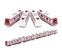 Modelo de Tren, Conjunto de ferrocarril multicoche de 4PCS,Modelo de Tren de Metro de la Ciudad de aleación,Metro Rojo de aleación de Escala 1/64