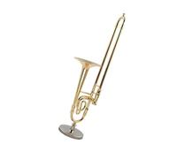 Modelo De Trombón De Cobre Puro En Miniatura Con Soporte, Miniaccesorios Para Instrumentos Musicales musical instrumento Miniatura (Size : 9cm)
