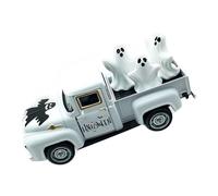 Modelo de vehículo de aleación de Halloween con decoración de fantasmas desmontables, adorno vintage automotriz coleccionable de camión fantasmal para Halloween