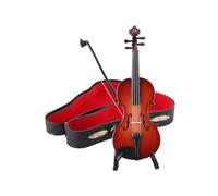 Modelo de violín pequeño de madera, modelo de réplica de instrumento musical de mini violín, accesorio de exhibición hecho a mano con y estuche for decoración de oficina en el hogar, adorno artesanal,