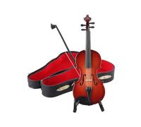 Modelo de violín pequeño de madera, modelo de réplica de instrumento musical de violín, estuche hecho a mano, accesorio de arco con pantalla para Hom