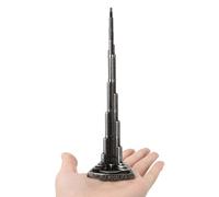 Modelo Decorativo Burj Khalifa en Miniatura, Torre de Aleación, 18 cm, Adorno Arquitectónico para Escritorio, Oficina y Hogar