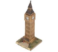 Modelo Diseño Artístico Único de Arquitectura Gran Reloj de Torre de Resina Resistente y Práctica para Decoración de Escritorio y Hogar