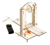Modelo educativo de puente de elevación con control remoto, herramienta de enseñanza de física de madera para que los estudiantes aprendan principios de ingeniería, juego de ciencias de ingeniería