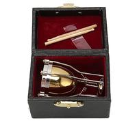 Modelo en miniatura Timpani Exquisito Cobre Timpani Ornament Piece decorativa para graduados Amores de la música navideña Amantes de cobre Madera de cobre 4 x 4 x 6.2 cm