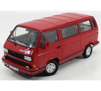 MODELO FURGONETA ESTÁTICA DIECAST VOLKSWAGEN T3 MULTIVAN MINIBÚS ROJO 1992 1/18