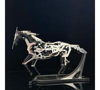 Modelo mecánico mecánico de metal 3D con energía solar, modelo de biología steampunk como decoración de mesa (165 piezas/negro + plata)