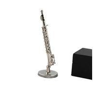 Modelo Musical 8 Cm/11 Cm/14 Cm/18 Cm Modelo De Flauta En Miniatura De Cobre Mini Instrumento Musical Decoración Del Hogar(Silver,14cm)
