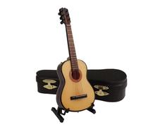 Modelo Musical Colección De Instrumentos Musicales De Madera, Adornos Decorativos, Mini Guitarra Clásica Con Soporte, Decoración En Miniatura(C,13cm)