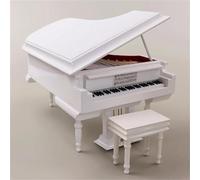 Modelo Musical Colección De Instrumentos Musicales De Madera Hechos A Mano Adornos Decorativos Mini Piano Modelo En Miniatura Decoración(White,10cm)