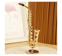Modelo Musical Instrumento De Viento Modelo Trompeta Trompa Trombón Saxofón Flauta Clarinete Fagot Modelo Adornos(14cm b)