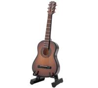 Modelo Musical Mini Guitarra Clásica De 10cm Modelo De Madera En Miniatura Adornos De Instrumentos Musicales Decoración Artesanal(Brown,10cm)