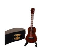 Modelo Musical Mini Guitarra Modelo En Miniatura Modelo De Guitarra Eléctrica Mini Ukelele De Madera Personalizado Adornos De Instrumentos Musicales De Bajo(10cm Y)