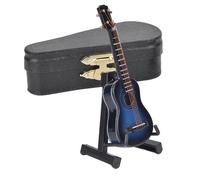 Modelo Musical Mini Modelo De Guitarra Clásica Con Funda De Soporte Adornos De Instrumentos Musicales En Miniatura De Madera Decoración De Escritorio(Blue)