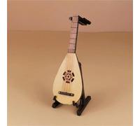 Modelo Musical Modelo De Pipa En Miniatura Con Soporte Y Estuche Mini Cremallera Adornos De Instrumentos Musicales Tradicionales Chinos(L)