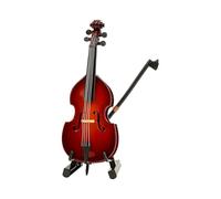 Modelo pequeño de violonchelo no jugable de 14,6 cm, incluye soporte, hecho a mano, con textura de madera, ideal para coleccionistas pequeños y bajos