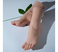 Modelo realista de pies femeninos de silicona de 25,4 cm. Pie falso suave y realista para exhibición de arte, bocetos, coleccionismo, fotografía y decoración del hogar