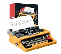 Modelo retro de máquina de escribir - Kit de construcción de ladrillos vintage en miniatura, decoración de escritorio coleccionable, juego de bloques de aprendizaje | Kit de máquina de escribir retro