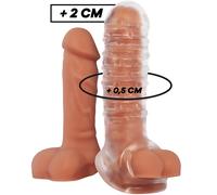 Modelo V15 del extensor de pene hueco transparente Virilxl, Ancho 92 mm, Longitud 217 mm, Profundidad 52 mm, Departamento HOMBRE, Colores Blanco