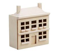 Modelo vintage de casa de campo para niños, figura de casa retro de madera para escritorio para el hogar u oficina