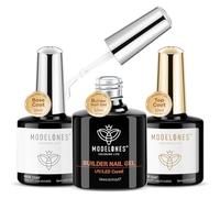 modelones 8-in-ONE Gel Uñas y Base y Top Coat Semipermanente, Esmaltes Semipermanentes para uñas Kit, Soak Off Kit de Esmaltes, Reparación, Refuerzo, Extensión de Uñas,kit uñas semipermanentes 3x10ml