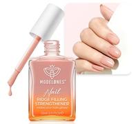 Modelones Endurecedor Uñas, Stronger Nail Evita Rotura y Separación, 15ML Fortalecer Uñas Débiles que se Rompen, Fortalecedor de Uñas, Tratar Uñas Rotas, Finas y Frágiles, Relleno de uñas-Jelly Rosa