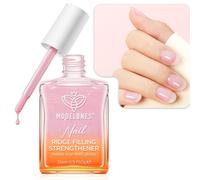 Modelones Endurecedor Uñas, Stronger Nail Evita Rotura y Separación, 15ML Fortalecer Uñas Débiles que se Rompen, Fortalecedor de Uñas, Tratar Uñas Rotas, Finas y Frágiles, Relleno de uñas- Rosa