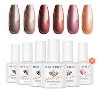 Modelones Esmaltes Semipermanentes para Uñas en Gel, 6 Colores Kit Hema-free Pintauñas Semipermanentes Uñas de Gel UV LED en Gel Nail Polish Esmalte Uñas para Manicura