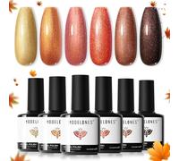 Modelones Esmaltes Semipermanentes para Uñas en Gel, 6 Colores Soak Off Pintauñas Semipermanentes Uñas de Gel UV LED en Gel Nail Polish Esmalte Uñas para Nail Art Manicura- Marrón