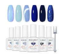 Modelones Esmaltes Semipermanentes para Uñas en Gel, Cat Eye Azul 6 Colores Hema-free Pintauñas Semipermanentes Uñas de Gel UV LED en Gel Nail Polish Esmalte Uñas para Manicura